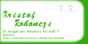 kristof rohonczi business card